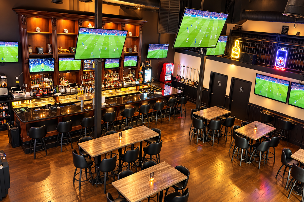 Prestige Sports Bar atmosphere with big screens